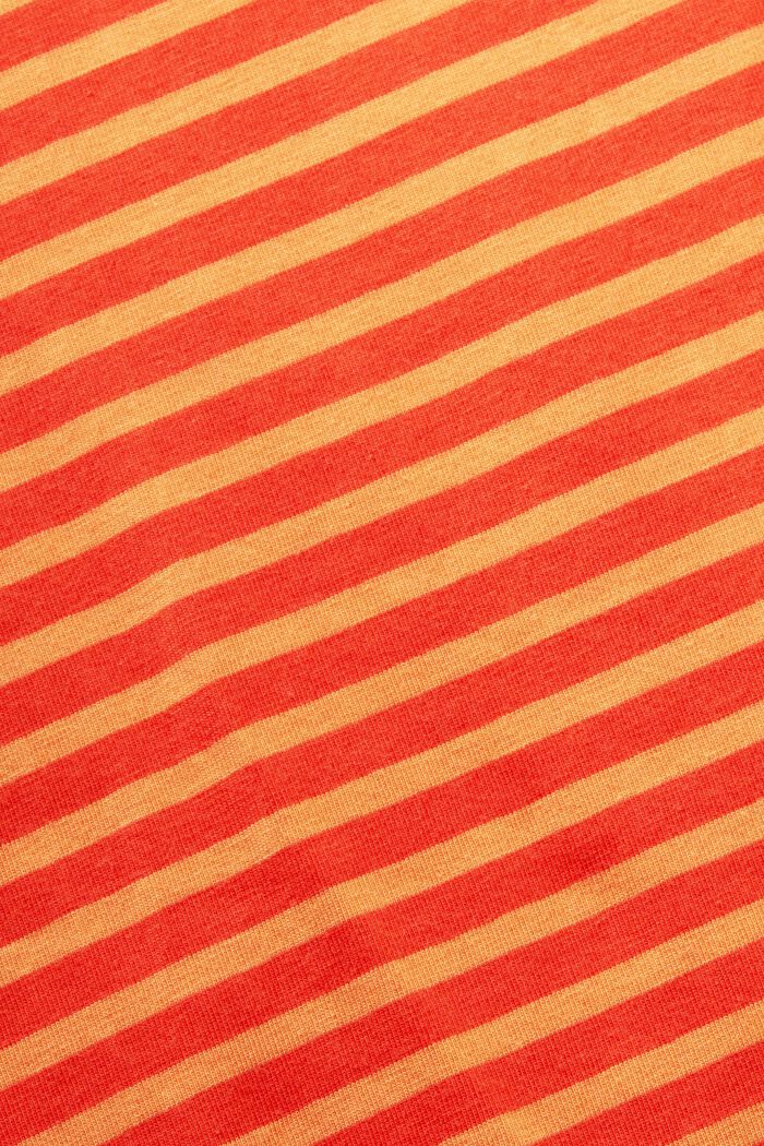 Venepäänteinen t-paita raidallista puuvillaa, ORANGE RED, detail image number 5