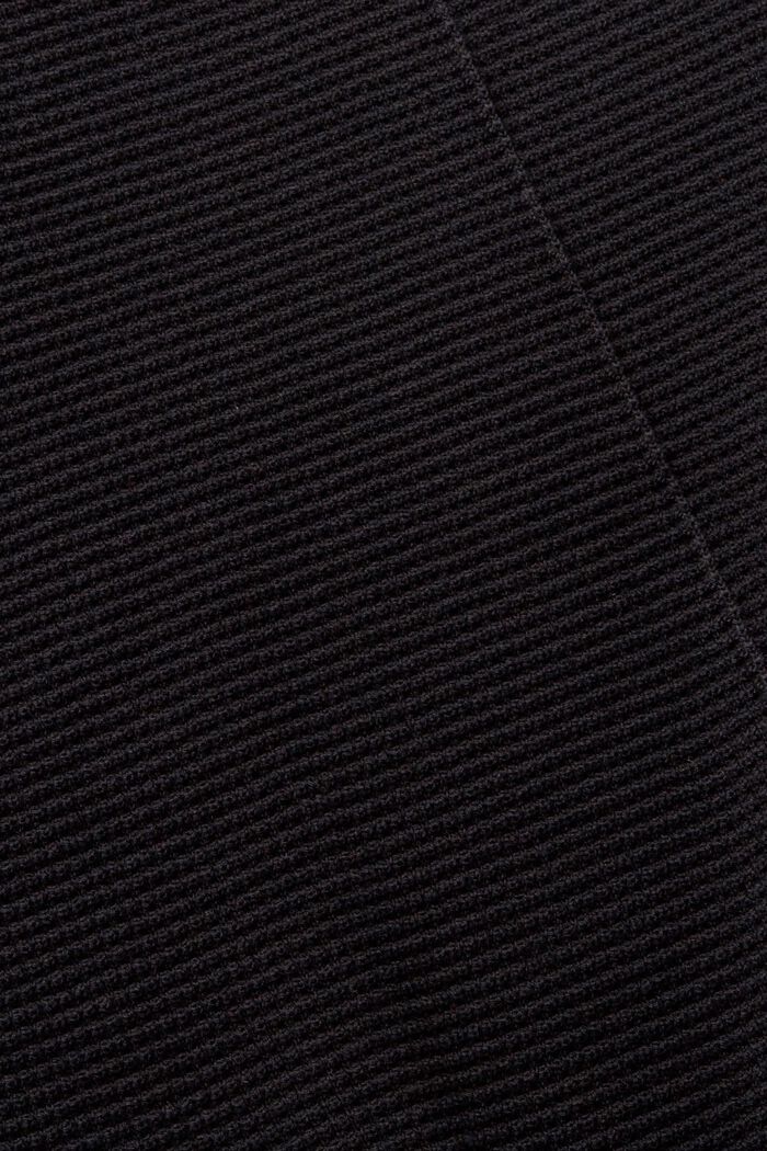 Kohopintainen neulepusero, jossa pyöreä pääntie, luomupuuvillaa, BLACK, detail image number 1