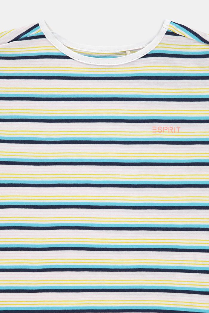 Raidallinen T-paita, 100 % puuvillaa, PETROL BLUE, detail image number 2