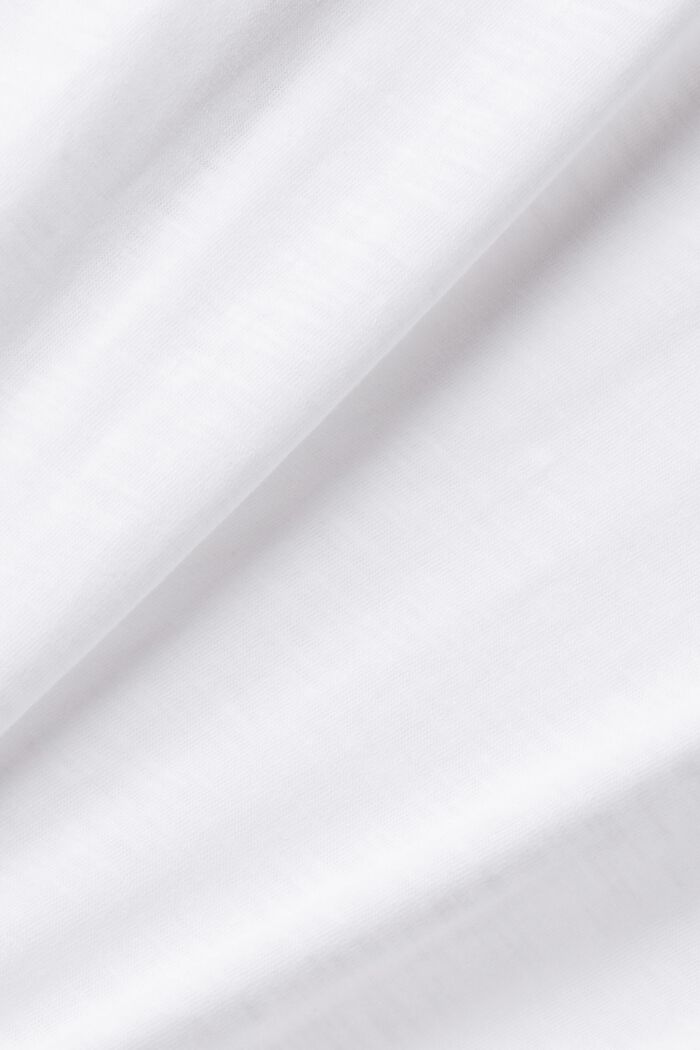 Puuvillainen t-paita, jossa syvä, pyöreä pääntie, WHITE, detail image number 5