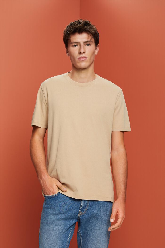 Lankavärjätty jersey-t-paita, 100 % puuvillaa, SAND, detail image number 0