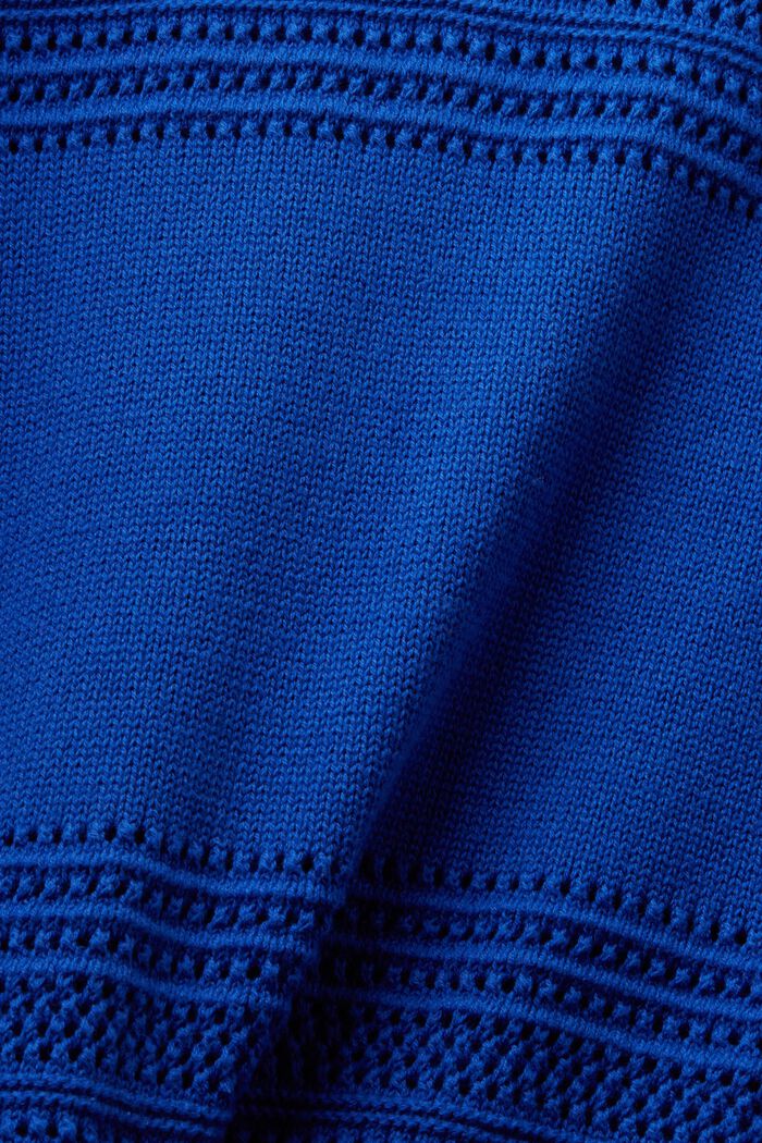 Reikäneulepusero, jossa pyöreä pääntie, BRIGHT BLUE, detail image number 5