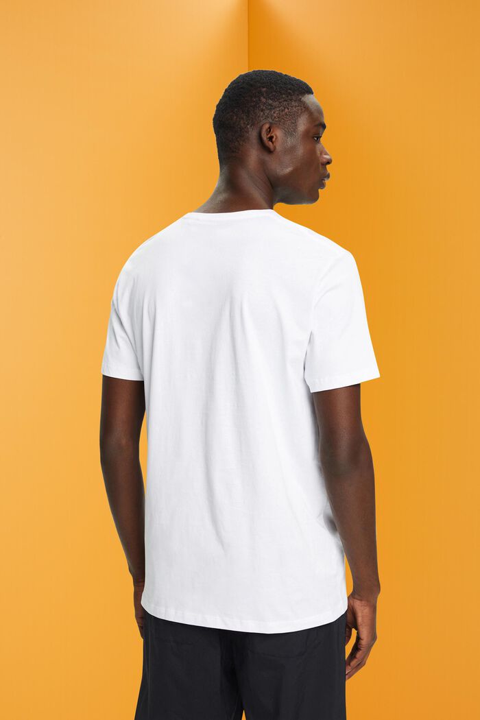 Puuvillainen t-paita, jossa printti edessä, WHITE, detail image number 3