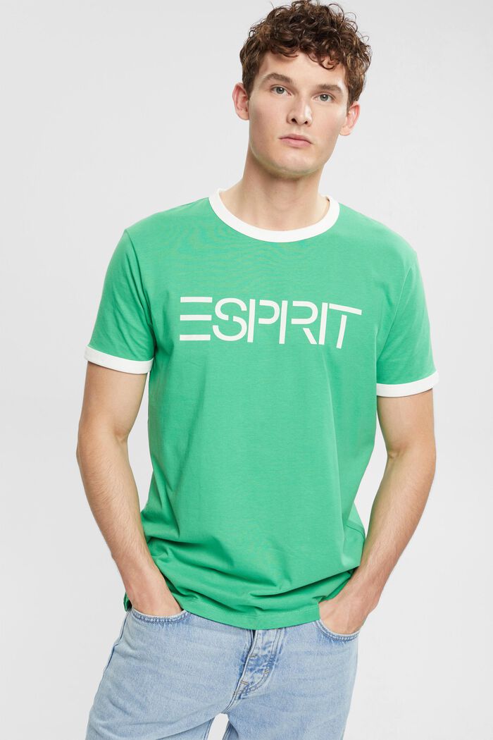 Logopainettu jersey-T-paita, GREEN, detail image number 0