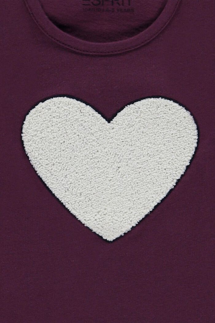 Pitkähihainen paita, jossa sydänlogo, BORDEAUX RED, detail image number 2