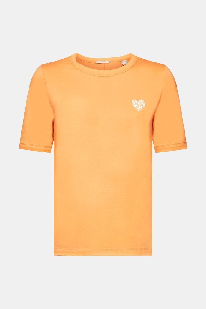 Puuvillainen T-paita, jossa sydämenmuotoinen logo, GOLDEN ORANGE, detail image number 7