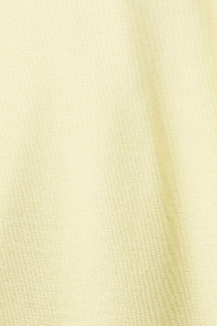 Jersey-T-paita, jossa korkea kaulus, LIME YELLOW, detail image number 5
