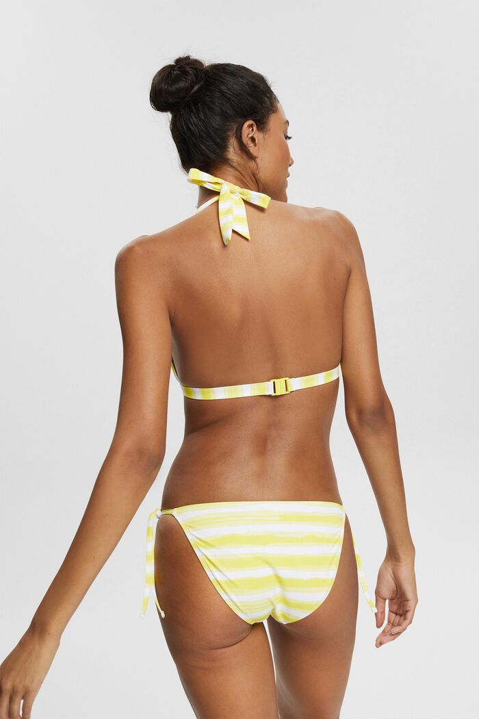 Raidalliset bikinihousut solmittavilla nauhoilla, BRIGHT YELLOW, detail image number 1