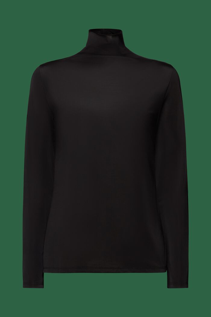 Pitkähihainen paita, jossa pystykaulus, BLACK, detail image number 7