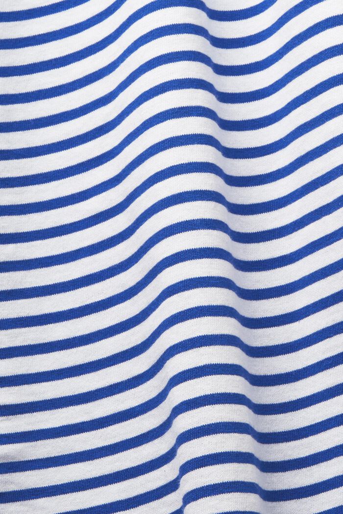 Raidallinen jersey-t-paita puuvillaa, BRIGHT BLUE, detail image number 4