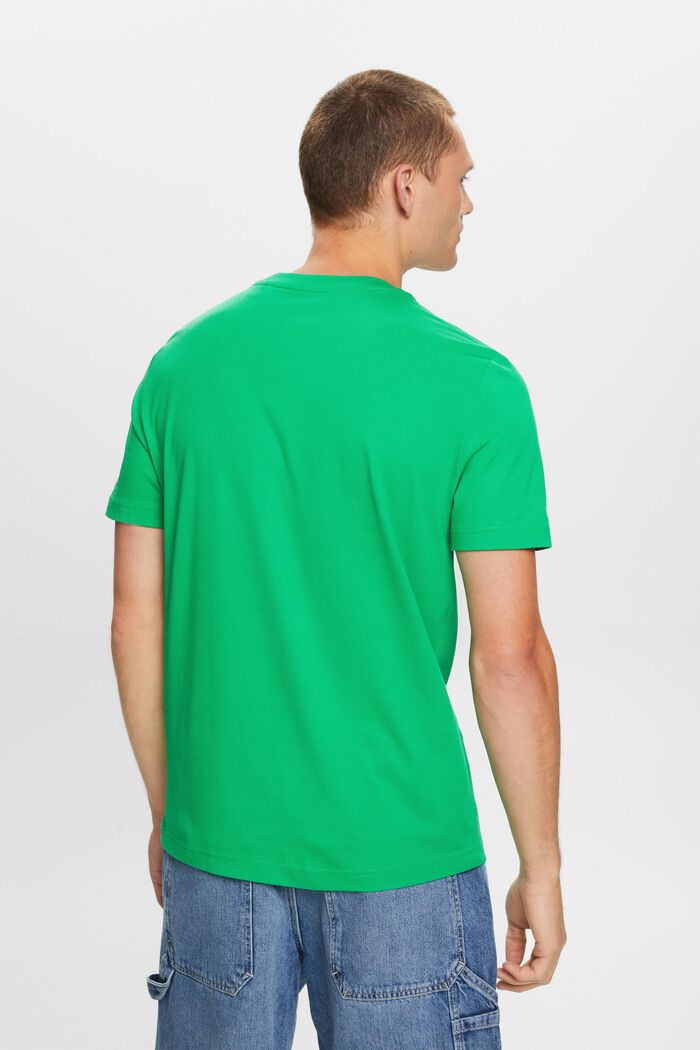 T-paita pyöreällä pääntiellä pima-puuvillaa, GREEN, detail image number 3