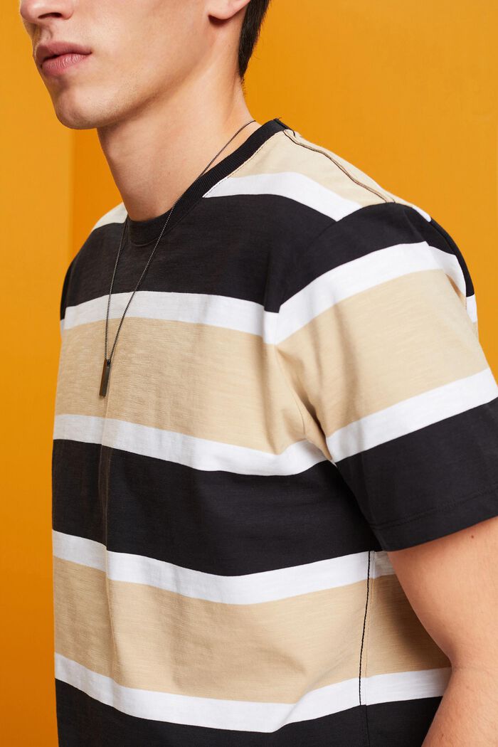 Raidallinen jersey-t-paita, 100 % puuvillaa, BLACK, detail image number 2