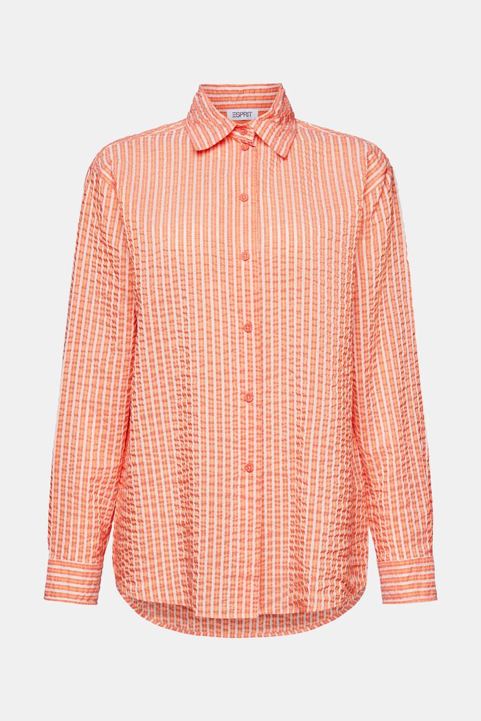 Ryppypintainen ja raidallinen paitapusero, BRIGHT ORANGE, detail image number 7