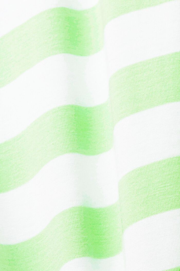 Raidallinen t-paita puuvillaa, CITRUS GREEN, detail image number 5