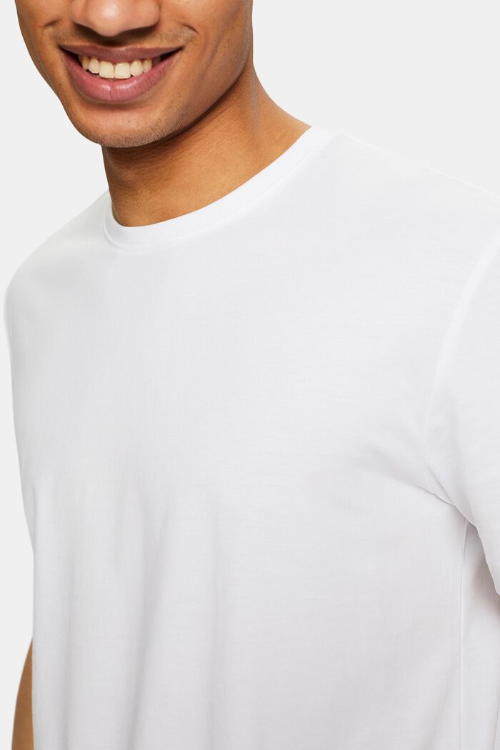 Pima-puuvillasta valmistettu jersey-T-paita, jossa pyöreä pääntie, WHITE, detail image number 3
