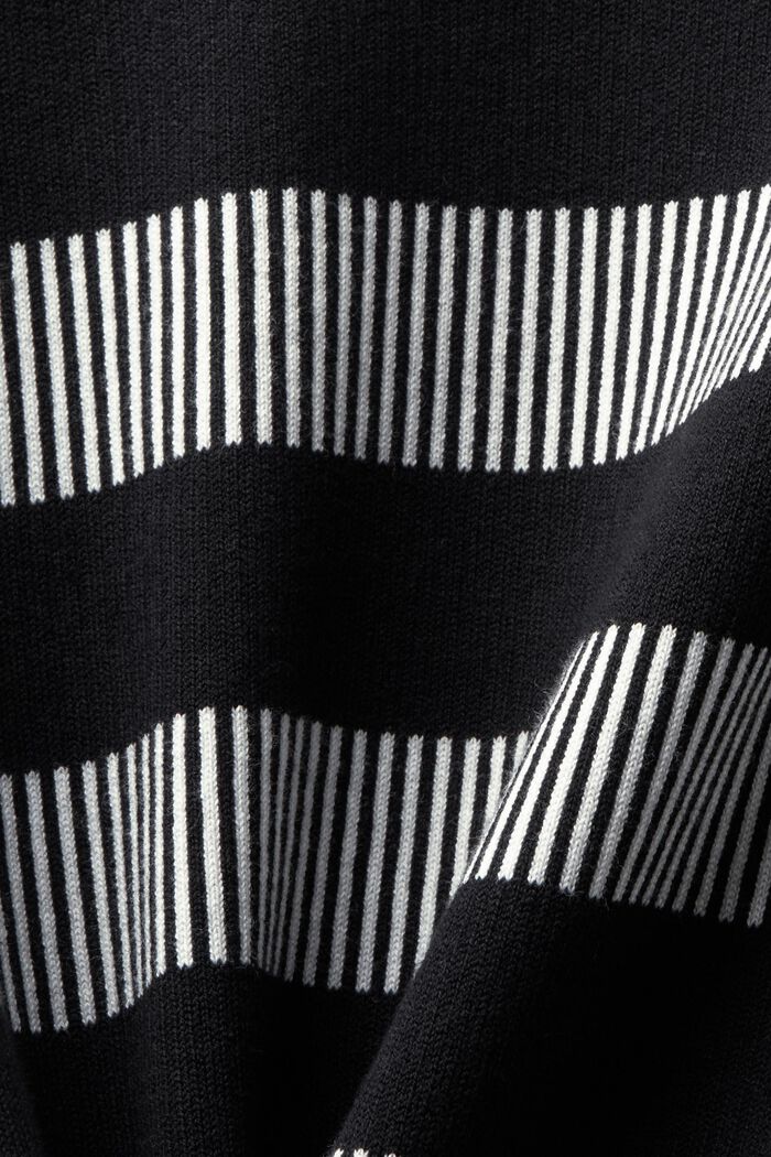 Pyöreäpäänteinen jakardiraitainen neulepusero, BLACK, detail image number 5