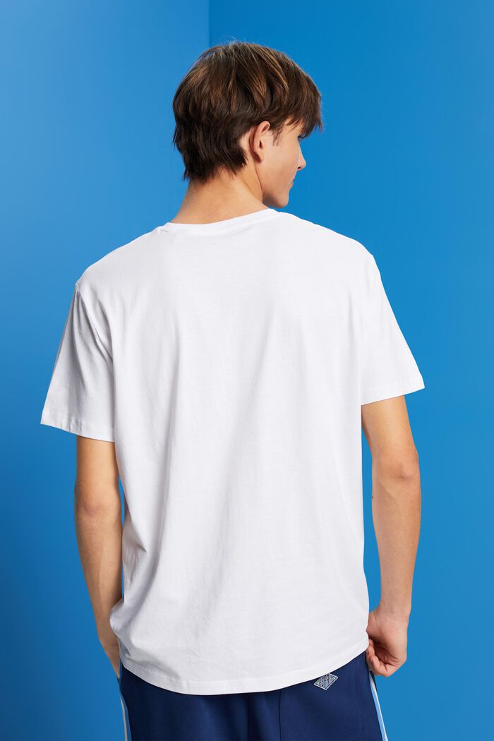 Puuvillainen t-paita, jossa printti, WHITE, detail image number 3