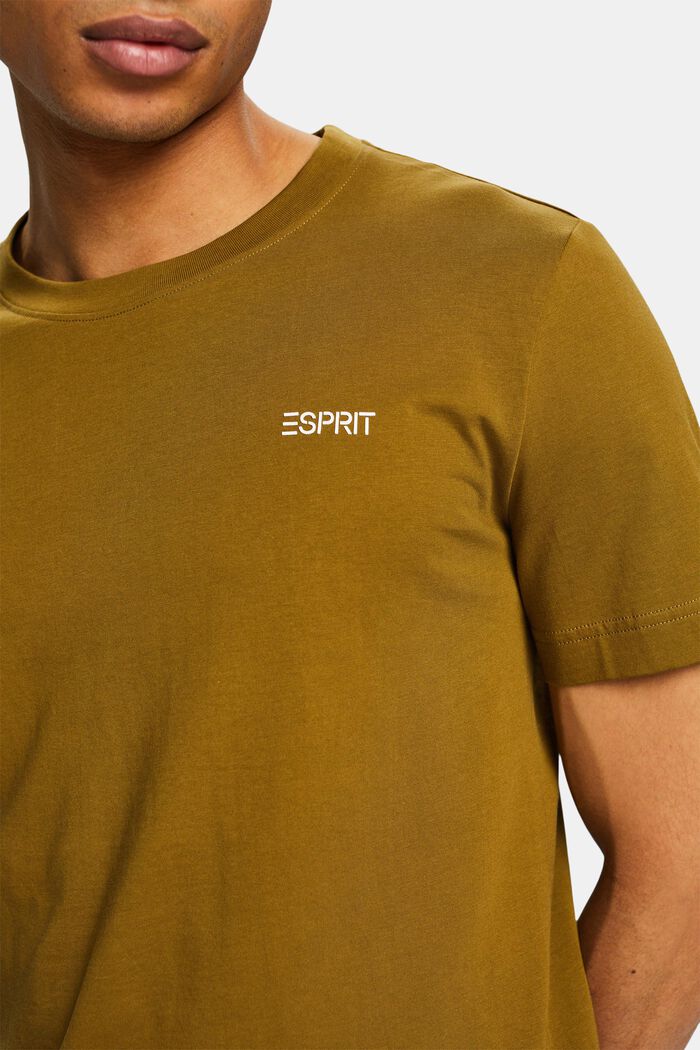 Logollinen t-paita puuvillajerseytä, OLIVE, detail image number 3