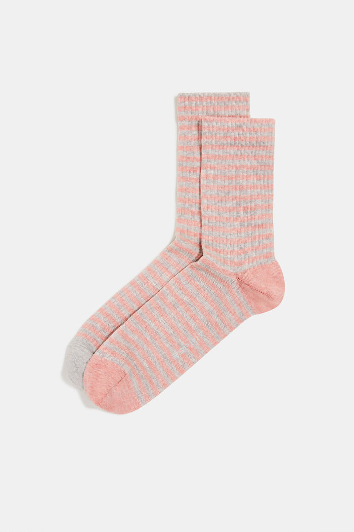 2 paria raidallisia sukkia, HEATHER PINK, detail image number 0