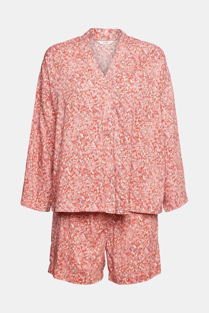 Pilkkukuvioitu pyjama, LENZING™ ECOVERO™, TERRACOTTA, detail image number 5