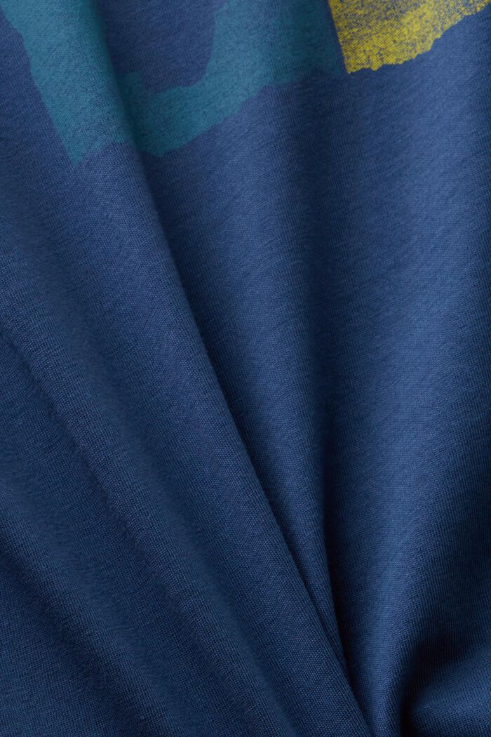 Pitkähihainen paita, jossa painatus rinnan kohdalla, PETROL BLUE, detail image number 5
