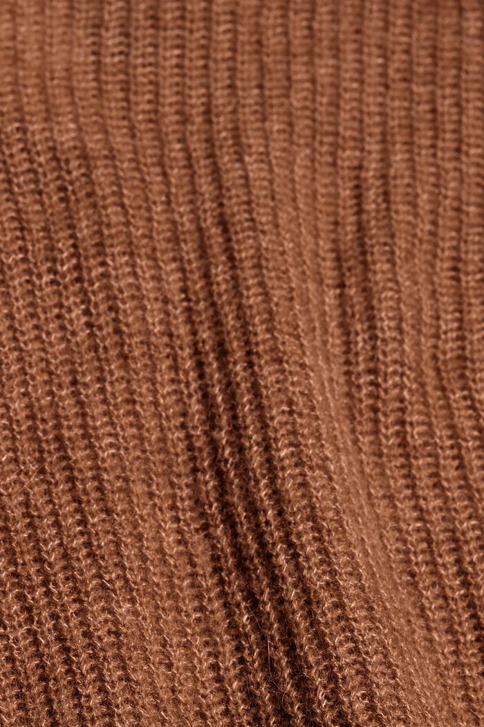 Sisältää alpakanvillaa: neulepusero V-pääntiellä, CARAMEL, detail image number 1