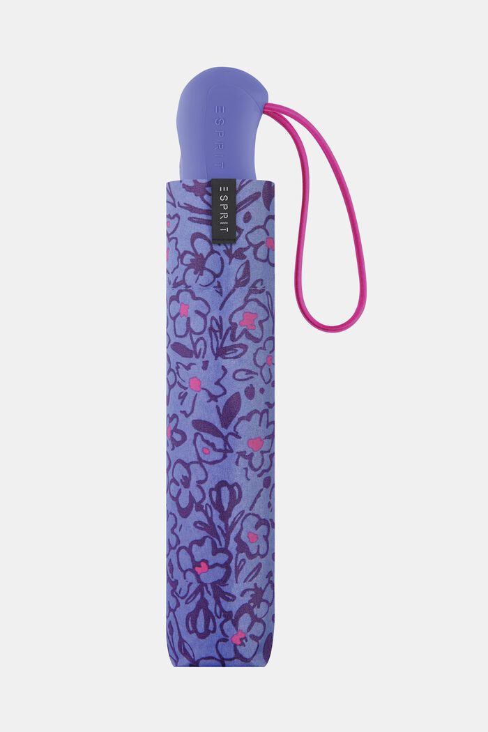 Taskukokoinen Easymatic-sateenvarjo kukkakuviolla, ONE COLOR, detail image number 1