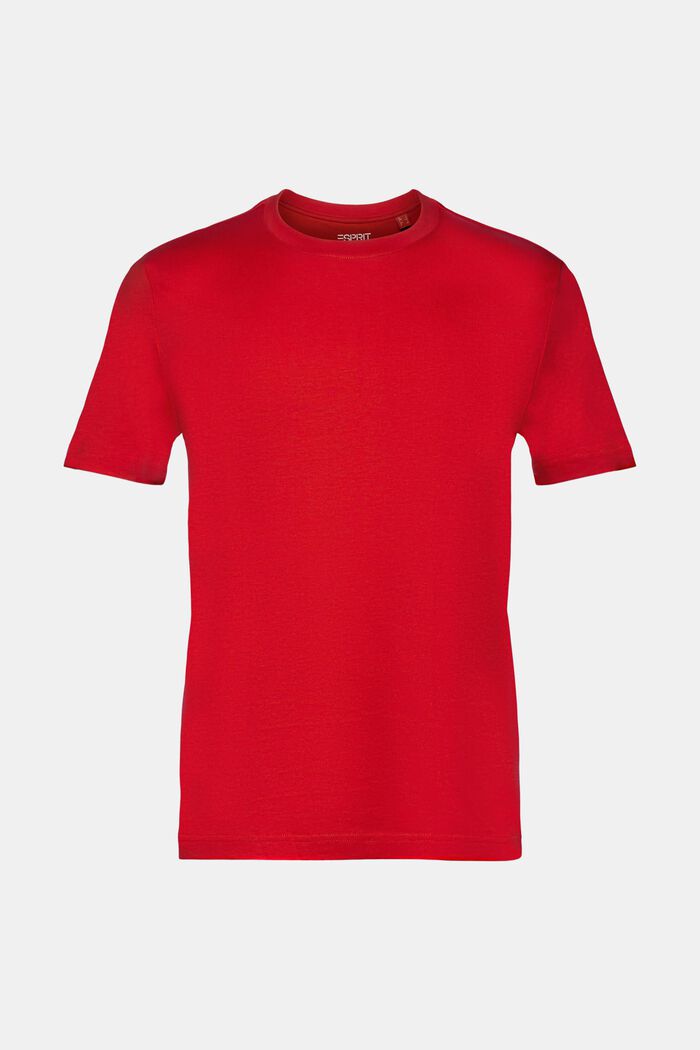 T-paita pyöreällä pääntiellä pima-puuvillaa, DARK RED, detail image number 7