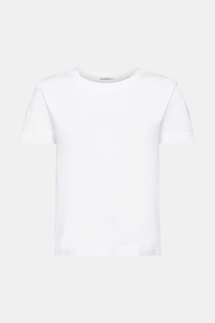T-paita puuvillaa, pyöreä pääntie, WHITE, detail image number 7