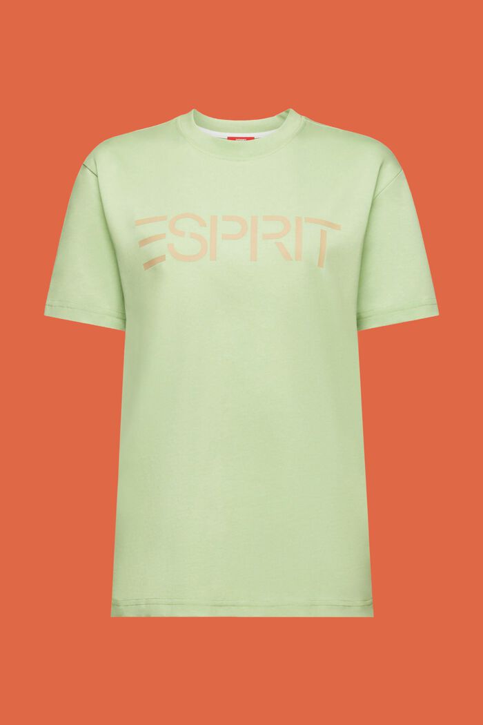 Logollinen unisex-t-paita puuvillajerseytä, LIGHT GREEN, detail image number 7