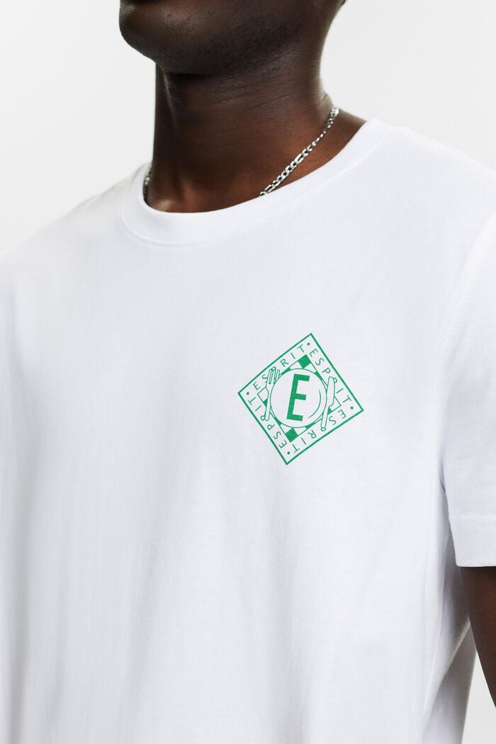 Logollinen t-paita puuvillajerseytä, WHITE, detail image number 2