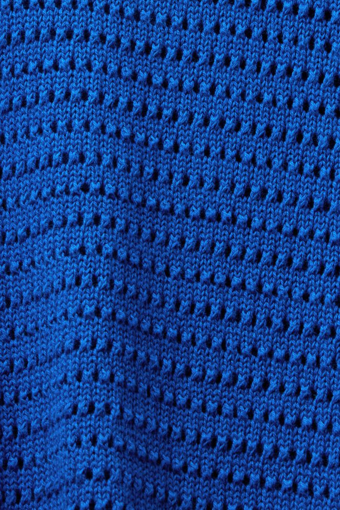 Verkkokangassomisteinen neulepusero, BRIGHT BLUE, detail image number 5