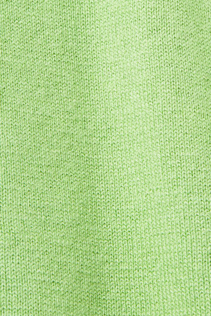 Lyhythihainen neule puuvillasekoitetta, GREEN, detail image number 5