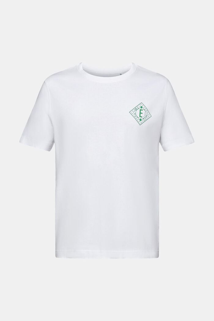 Logollinen t-paita puuvillajerseytä, WHITE, detail image number 5