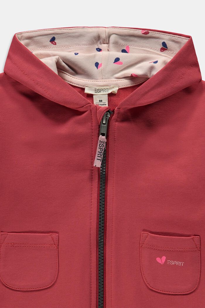 Sweatshirts cardigan, GARNET RED, detail image number 2