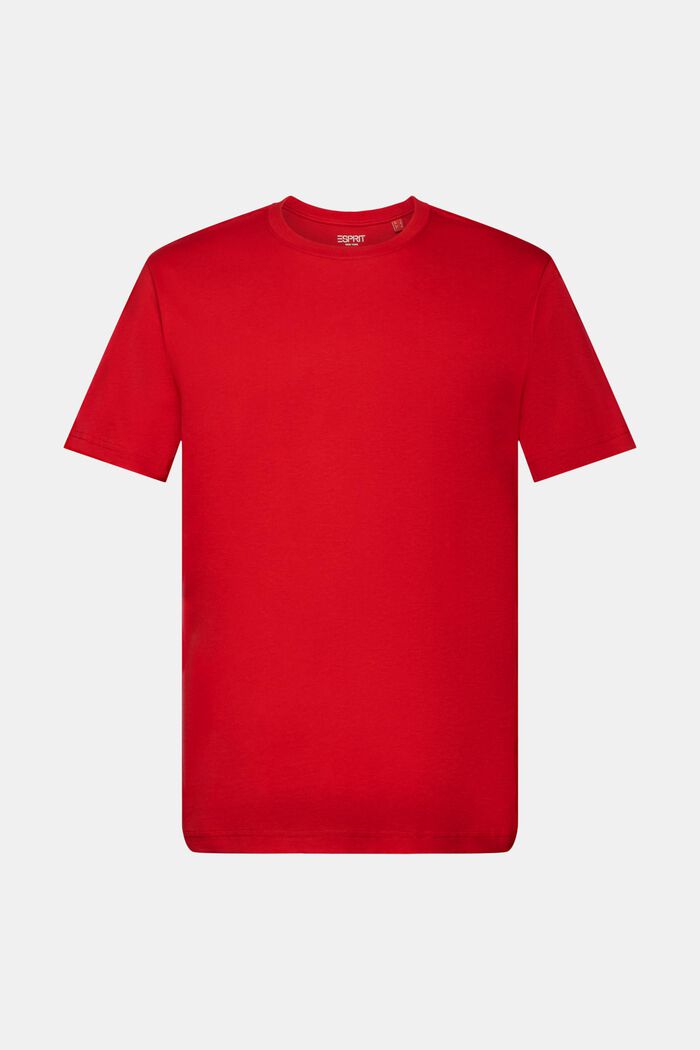 T-paita pyöreällä pääntiellä pima-puuvillaa, DARK RED, detail image number 6