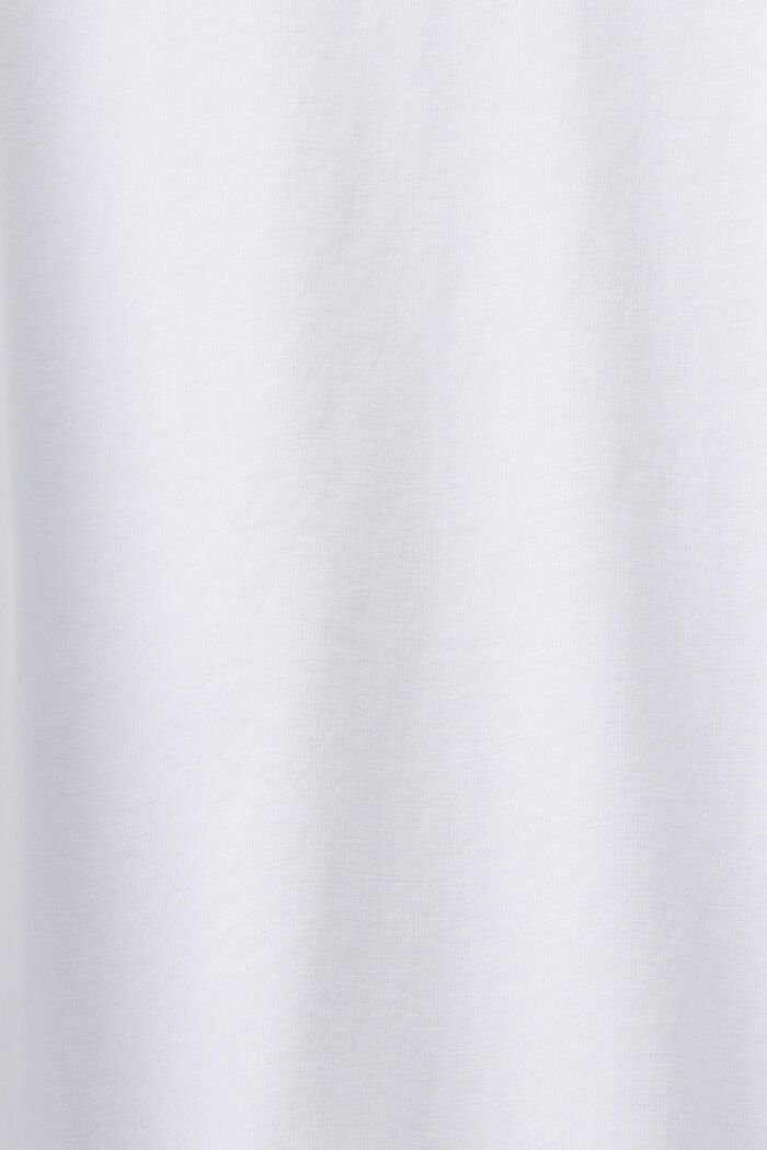 T-paita luomupuuvillaa, V-pääntie, WHITE, detail image number 5