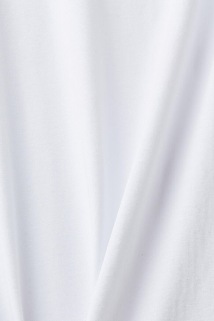 Slim fit -mallinen T-paita puuvillaa, WHITE, detail image number 5